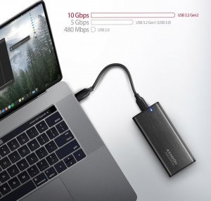 Kieszeń Axagon EEM2-SB2 zewnętrzna aluminiowa USB-C 3.2 Gen 2 - M.2 NVMe / SATA SSD 30-80mm 7
