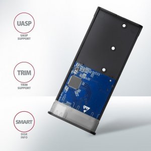 Kieszeń Axagon EEM2-SB2 zewnętrzna aluminiowa USB-C 3.2 Gen 2 - M.2 NVMe / SATA SSD 30-80mm 8