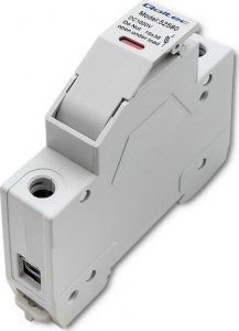 Qoltec Podstawa bezpiecznikowa z diodš + bezpiecznik DC | 1P | 1000V | 15A | 10x38 | solar 9