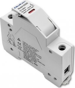 Qoltec Podstawa bezpiecznikowa z diodš + bezpiecznik DC | 1P | 1000V | 30A | 10x38 | solar 8