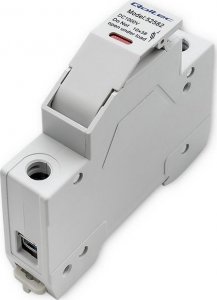 Qoltec Podstawa bezpiecznikowa z diodš + bezpiecznik DC | 1P | 1000V | 30A | 10x38 | solar 9