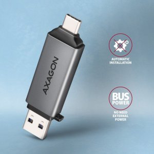 Czytnik Axagon kart zewnętrzny USB 3.2 Gen 1 Type-C + Type-A SD/microSD 5