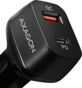 Ładowarka Axagon PWC-PQ38 Ładowarka samochodowa PD & QUICK 38W, 2x port (USB-A + USB-C), PD3.0/QC3.0/AFC/FCP/Apple 2