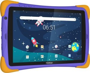 Tablet Prestigio SmartKids Pro, 10.1" (1280x800) IPS, Android 11, up to 1.6GHz 8-core Spreadtrum SC9863a, 3/32GB, BT 4.2, WiFi, USB-C, microSD card slot, Single SIM card, call function, 0.3MP front cam + 2.0MP rear cam, 6000mAh bat, violet-yellow 3