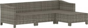vidaXL 4-cz. zestaw wypoczynkowy do ogrodu, poduszki, szary rattan PE 4