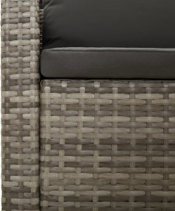 vidaXL 9-cz. zestaw wypoczynkowy do ogrodu, poduszki, rattan PE, szary 8