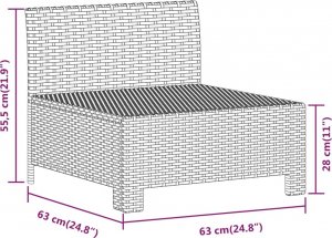 vidaXL 3-cz. zestaw wypoczynkowy do ogrodu, poduszki, szary rattan PE 9