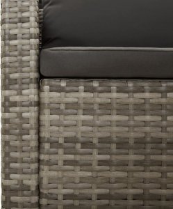 vidaXL 7-cz. zestaw wypoczynkowy do ogrodu, poduszki, szary, rattan PE 7