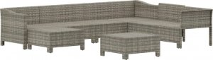 vidaXL 8-cz. zestaw wypoczynkowy do ogrodu, poduszki, rattan PE, szary 4