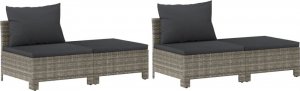 vidaXL 8-cz. zestaw wypoczynkowy do ogrodu, poduszki, rattan PE, szary 6