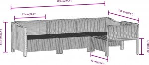 vidaXL 8-cz. zestaw wypoczynkowy do ogrodu, poduszki, rattan PE, szary 8