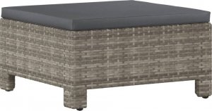 vidaXL 5-cz. zestaw wypoczynkowy do ogrodu, poduszki, szary, rattan PE 6