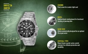 Zegarek Invicta ZEGAREK MĘSKI INVICTA PRO DIVER 30018 - WR100, koperta 43mm (zv011c) 6