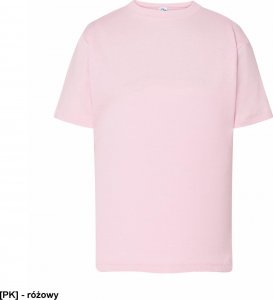 JHK T-shirt JHK TSRK 150 - dziecięca/młodzieżowa z krótkim rękawem wzmocniony lycrą ściągacz, 100% bawełna, 155g - różowy. 7-8 1