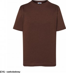 JHK T-shirt JHK TSRK 150 - dziecięca/młodzieżowa z krótkim rękawem wzmocniony lycrą ściągacz, 100% bawełna, 155g - czekoladowy. 3-4 1