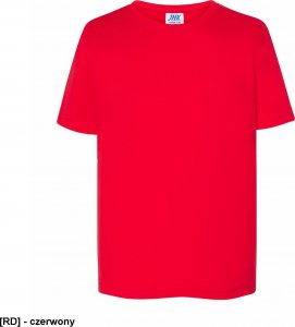 JHK T-shirt JHK TSRK 190 - dziecięca/młodzieżowa z krótkim rękawem wzmocniony lycrą ściągacz, 100% bawełna, 190g - czerwony. 7-8 1