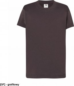 JHK T-shirt JHK TSRK 190 - dziecięca/młodzieżowa z krótkim rękawem wzmocniony lycrą ściągacz, 100% bawełna, 190g - grafitowy. 12-14 1