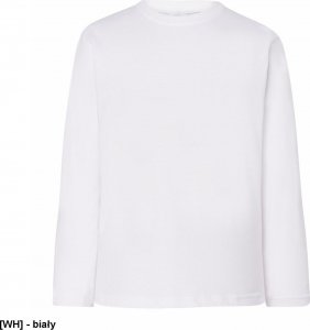 JHK T-shirt KID LS JHK TSRK 150 - dziecięca/młodzieżowa z długim rękawem wzmocniony lycrą ściągacz, 100% bawełna, 150-155g - biały. 12-14 1