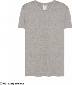 JHK T-Shirt V-neck JHK TSUA PICO - męska koszulka V-NECK z krótkim rękawem, wzmocniony lycrą, ściągacz, 100% bawena stabilizowana - szary melanż S 1