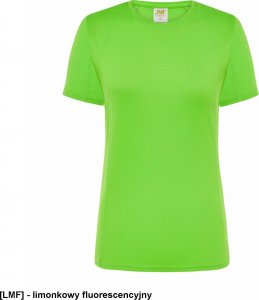 JHK T-shirt JHK SPORTLADY damski sportowy - dopasowany do sylwetki, dekoracyjne przeszycia przd, tył, rękawy, 100% - limonkowy fluorescencyjny S 1