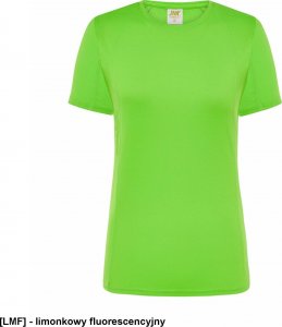JHK T-shirt JHK SPORTLADY damski sportowy - dopasowany do sylwetki, dekoracyjne przeszycia przd, tył, rękawy, 100% - limonkowy fluorescencyjny S 4