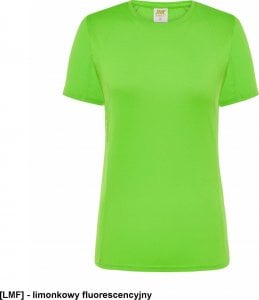 JHK T-shirt JHK SPORTLADY damski sportowy - dopasowany do sylwetki, dekoracyjne przeszycia przd, tył, rękawy, 100% - limonkowy fluorescencyjny 2XL 1
