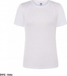 JHK T-shirt JHK SPORTLADY damski sportowy - dopasowany do sylwetki, dekoracyjne przeszycia przd, tył, rękawy, 100% poliester, 130g, - biały 2XL 1
