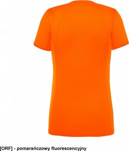 JHK T-shirt JHK SPORTLADY damski sportowy - dopasowany do sylwetki, dekoracyjne przeszycia przd, tył, rękawy, 100% - pomarańczowy fluorescencyjny XL 2
