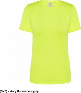 JHK T-shirt JHK SPORTLADY damski sportowy - dopasowany do sylwetki, dekoracyjne przeszycia przd, tył, rękawy, 100% - złoty fluorescencyjny S 4