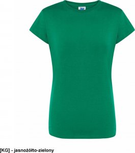 JHK T-shirt damski JHK TSRLPRM - premium z krótkim rękawem, dopasowany do sylwetki, single jersey, 170 g - jasnożółto-zielony M 1