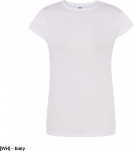 JHK T-shirt damski JHK TSRLPRM - premium z krótkim rękawem, dopasowany do sylwetki, single jersey, 170 g - biały M 1