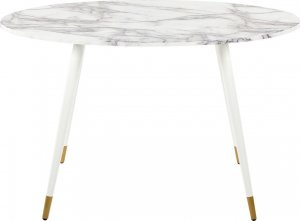 Beliani Stół do jadalni owalny 120 x 70 cm efekt marmuru z białym GUTIERE 3