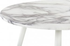 Beliani Stół do jadalni owalny 120 x 70 cm efekt marmuru z białym GUTIERE 4