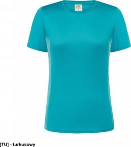 JHK T-shirt JHK SPORTLADY damski sportowy - dopasowany do sylwetki, dekoracyjne przeszycia przd, tył, rękawy, 100% poliester, 130g, - turkusowy XL 1