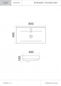 Umywalka Hagendsen&Smith Spitz wisząca 80x48 3