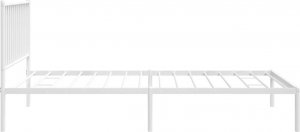 vidaXL vidaXL Metalowa rama łóżka z wezgłowiem, biała, 100x200 cm 6