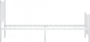 vidaXL vidaXL Metalowa rama łóżka z wezgłowiem i zanóżkiem, biała, 75x190 cm 6