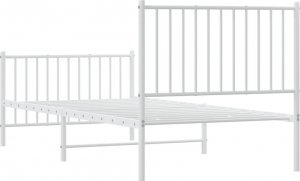vidaXL vidaXL Metalowa rama łóżka z wezgłowiem i zanóżkiem, biała, 90x200 cm 7