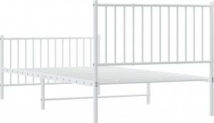 vidaXL vidaXL Metalowa rama łóżka z wezgłowiem i zanóżkiem, biała, 100x200 cm 7