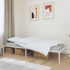 vidaXL vidaXL Metalowa rama łóżka, biała, 90x200 cm 1
