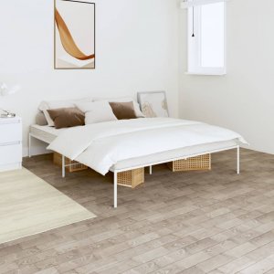 vidaXL vidaXL Metalowa rama łóżka, biała, 140x190 cm 1