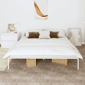 vidaXL vidaXL Metalowa rama łóżka, biała, 200x200 cm 1