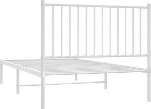 vidaXL vidaXL Metalowa rama łóżka z wezgłowiem, biała, 100x190 cm 7