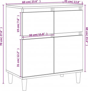 vidaXL Komoda, szary dąb sonoma, 60x35x70 cm 10
