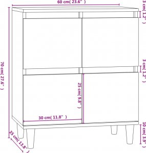 vidaXL vidaXL Komoda, szarość betonu, 60x35x70 cm, materiał drewnopochodny 10