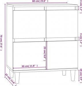 vidaXL vidaXL Komoda, szary dąb sonoma, 60x35x70 cm, materiał drewnopochodny 10