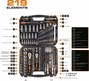 Zestaw narzędzi Neo 10-076 219 el. (10-076) 3