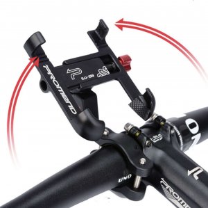 4kom.pl Uchwyt rowerowy do roweru hulajnogi motocyklu wózka na telefon smartfon solidny aluminiowy Czarny 13