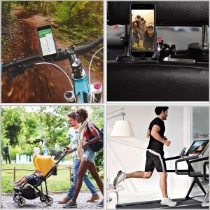 4kom.pl Uchwyt rowerowy do roweru hulajnogi motocyklu wózka na telefon smartfon solidny aluminiowy Czarny 14