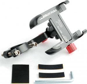 4kom.pl Uchwyt rowerowy do roweru hulajnogi motocyklu wózka na telefon smartfon solidny aluminiowy Czarny 2